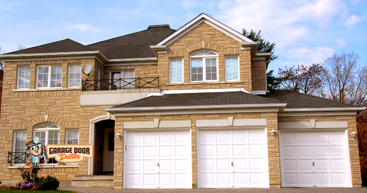 a house with a garage and a parking lot